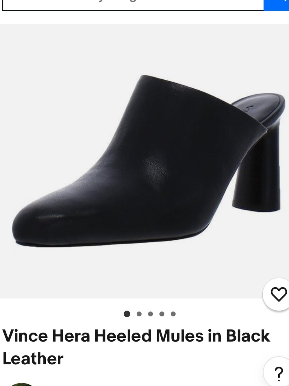 Vince Hera Heeled Mules Black Leather size 8.5